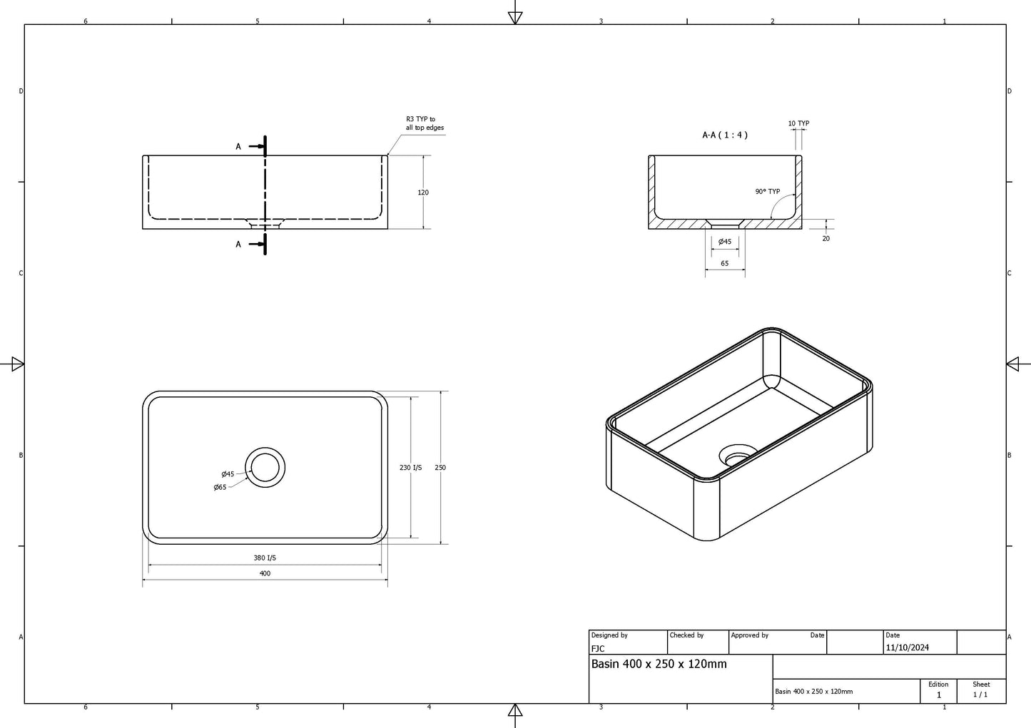 Slab Mini Concrete Basin