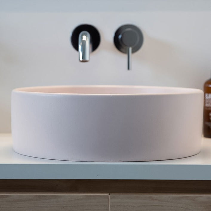 Pink Concrete Sink Round Concrete Basin