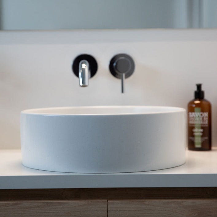 White Concrete Sink Round Concrete Basin