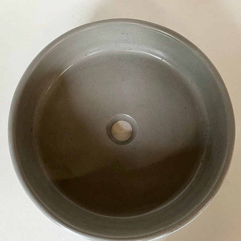 Grey Concrete Sink Round Concrete Basin